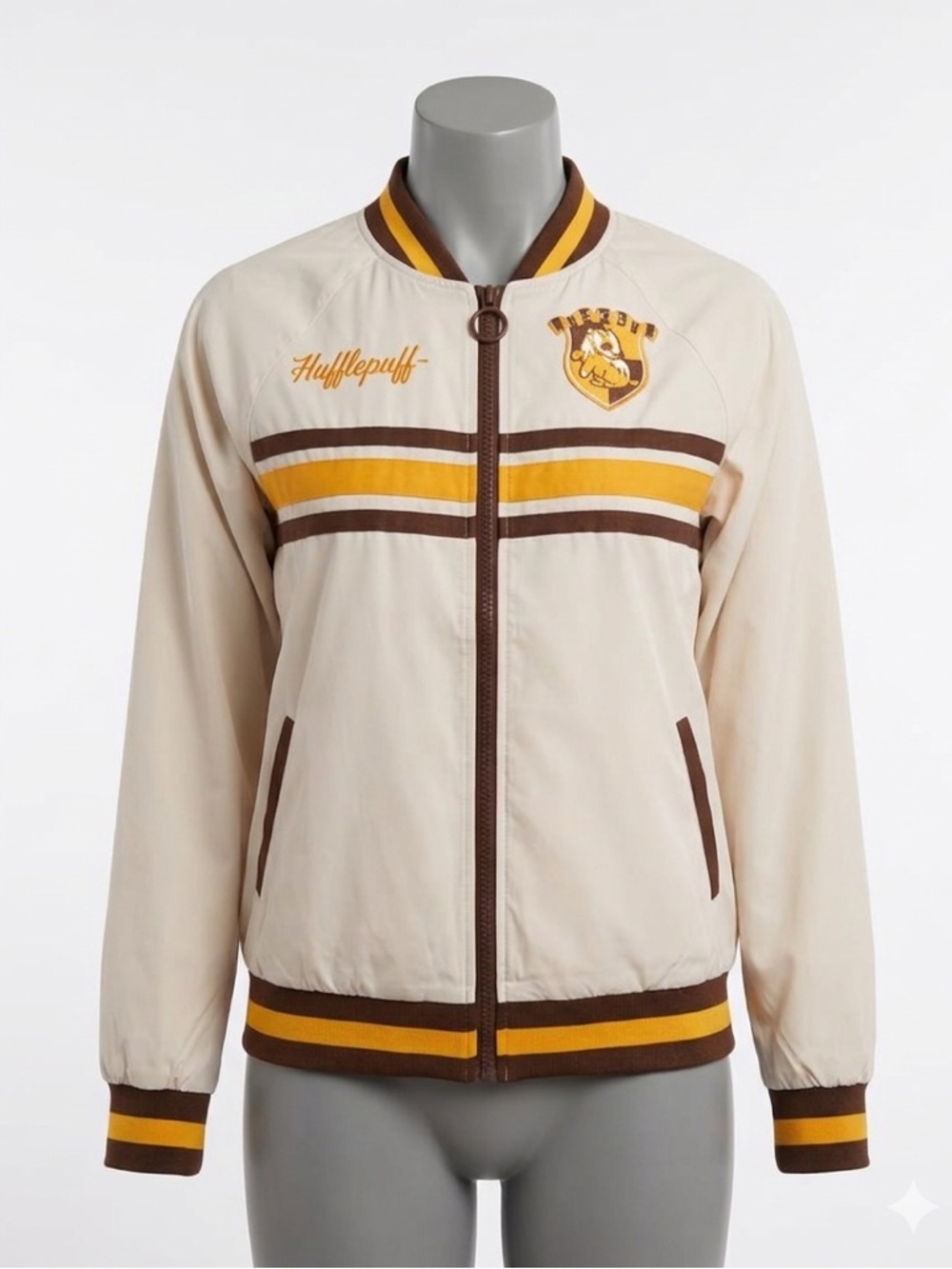 Warner Bros. Harry Potter Hufflepuff Crest Jacket in Cream & Brown